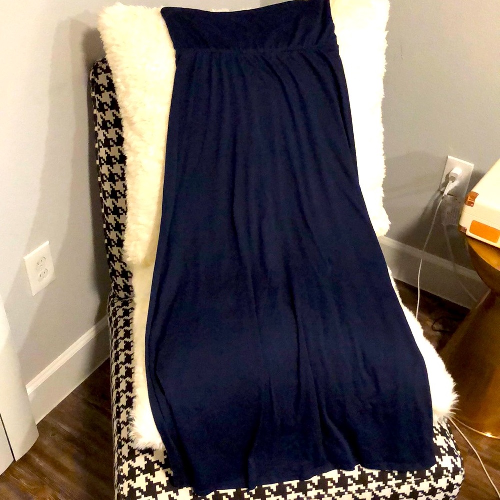 Cotton Foldover Waist Maxi Skirt